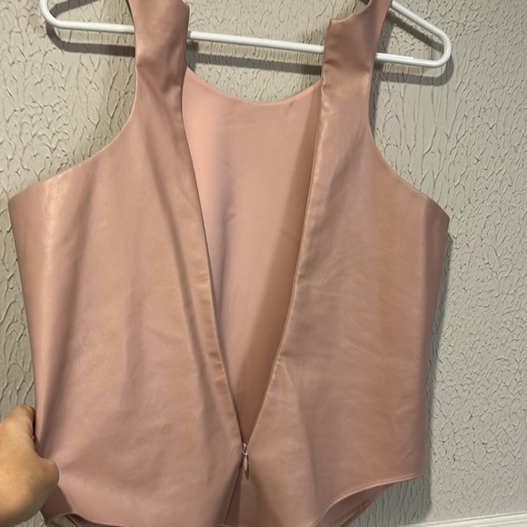 Amanda Uprichard Dusty Rose Pasadena Faux Leather tank top size medium - Picture 7 of 9